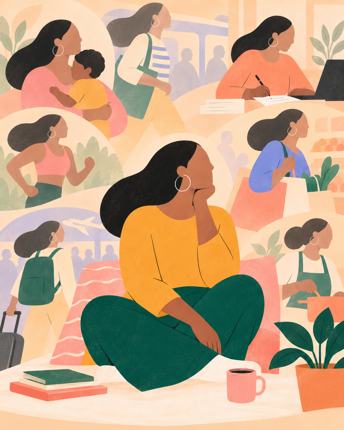 Illustration representing years spent living in survival mode